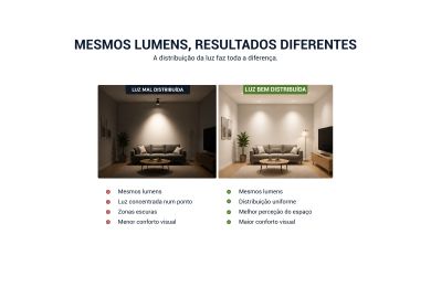 Exemplo de má e boa iluminação